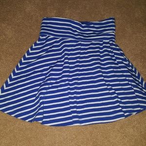 Blue & white striped skirt